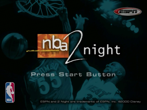 ESPN NBA 2Night title screen for Sega Dreamcast